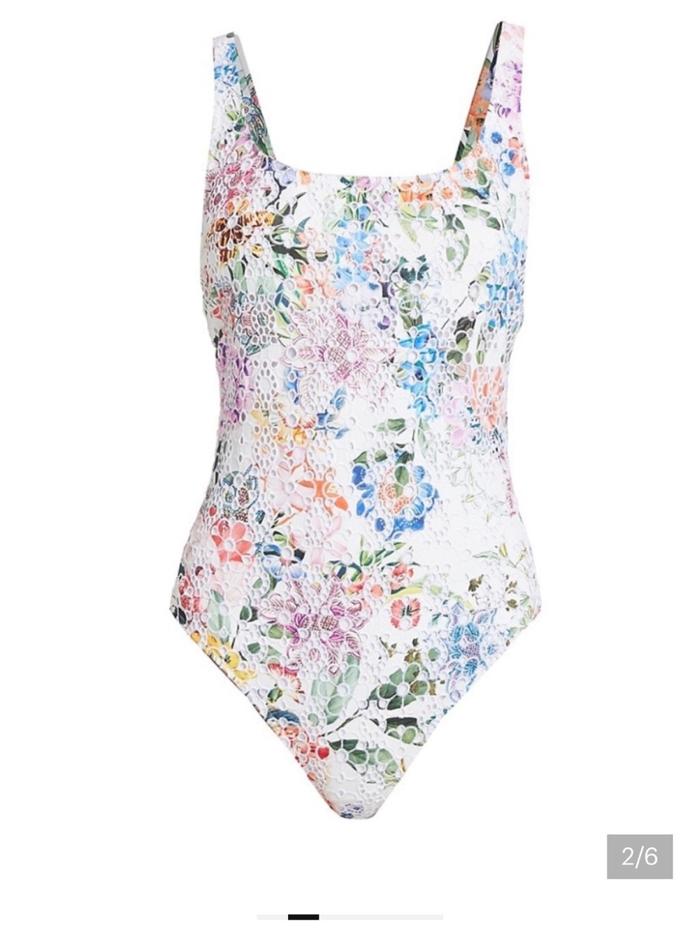 Johnny Was Neon Jungle Eyelet One-Piece Swimsuit (NWT)